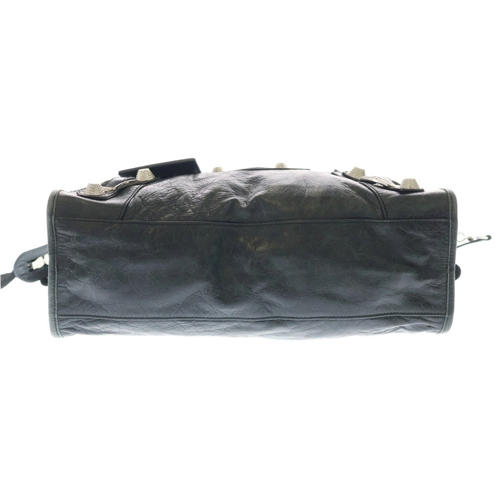 BALENCIAGA(バレンシアガ) ジャイアントシティ レザー シルバー金具 2WAY ハンドバッグ ショルダーバッグ ブラック 173084