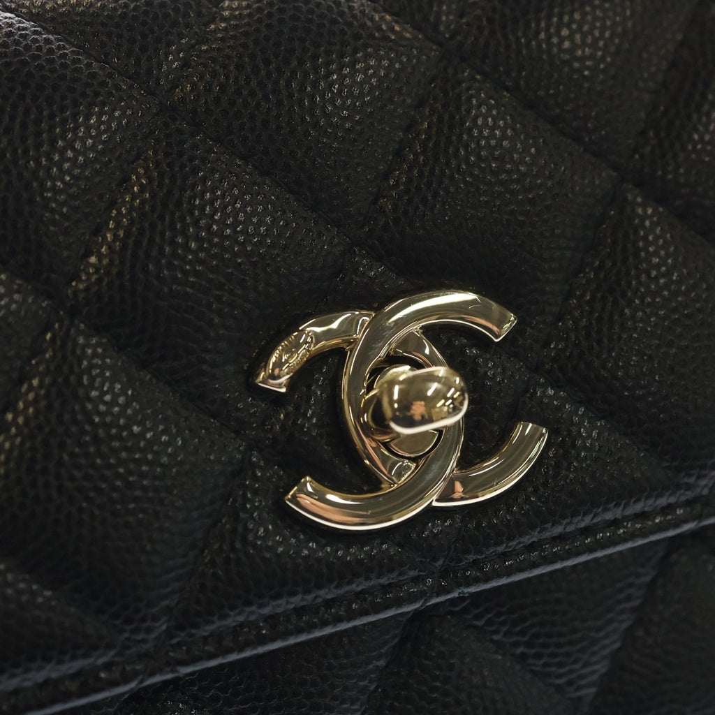 CHANEL(シャネル) ココハンドル XXS 2WAYハンドバッグ チェーンショルダーバッグ ブラック キャビアスキン AP4244 ゴールド金具 レディース