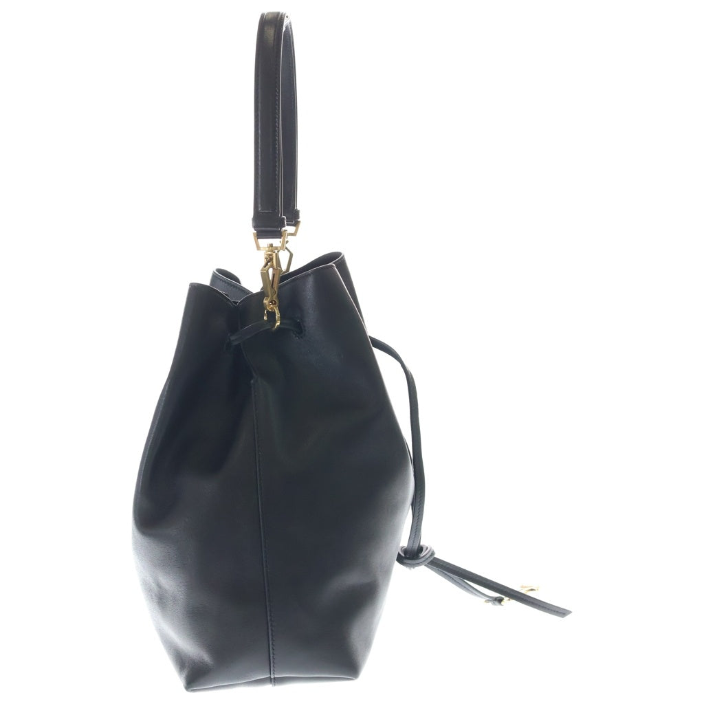 SAINT LAURENT PARIS(サンローランパリ) PARISV2 ラムスキン 巾着 ショルダーバッグ ポーチ ブラック 804302 レディース