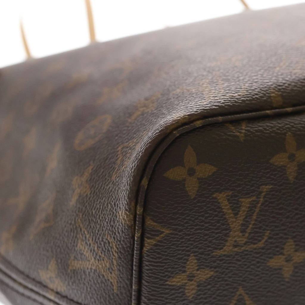 LOUIS VUITTON(ルイヴィトン) モノグラム ネヴァーフルMM トートバッグ ハンドバッグ ブラウン レザー×PVC M41177 ゴールド金具 レディース