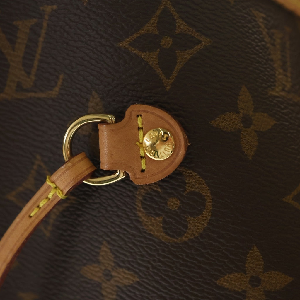 LOUIS VUITTON(ルイヴィトン) モノグラム ネヴァーフルMM トートバッグ ハンドバッグ ブラウン レザー×PVC M41177 ゴールド金具 レディース