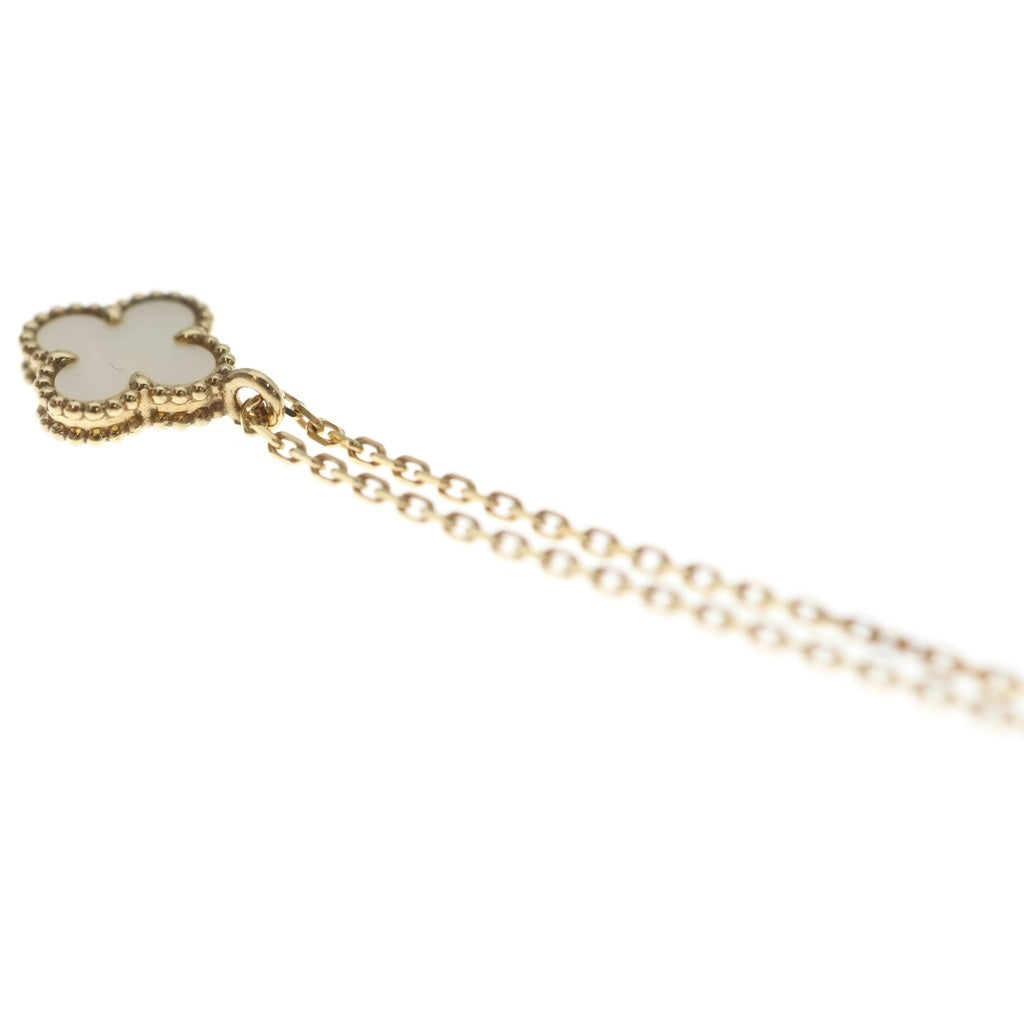 Van Cleef & Arpels(ヴァンクリーフアンドアーペル) スウィートアルハンブラ マザーオブパール ネックレス ペンダント チェーン イエローゴールド/ホワイト VCARF69100 レディース