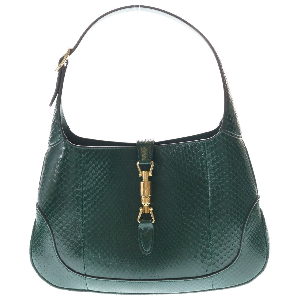 GUCCI(グッチ) ジャッキー ショルダーバック ハンドバック ホーボー ゴールド金具 パイソン グリーン 550152 レディース