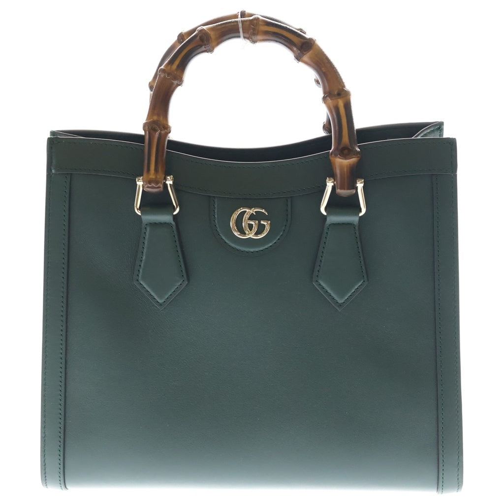 GUCCI(グッチ) ダイアナ トートバック 2wayバック GGロゴ ミディアム レザー グリーン 853226 レディース