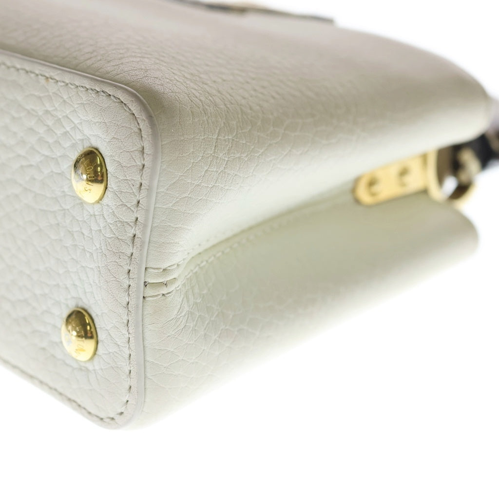 LOUIS VUITTON(ルイヴィトン) カプシーヌミニ 2WAYハンドバッグ ショルダーバッグ アイボリー レザー×パイソン N81258 ゴールド金具 レディース