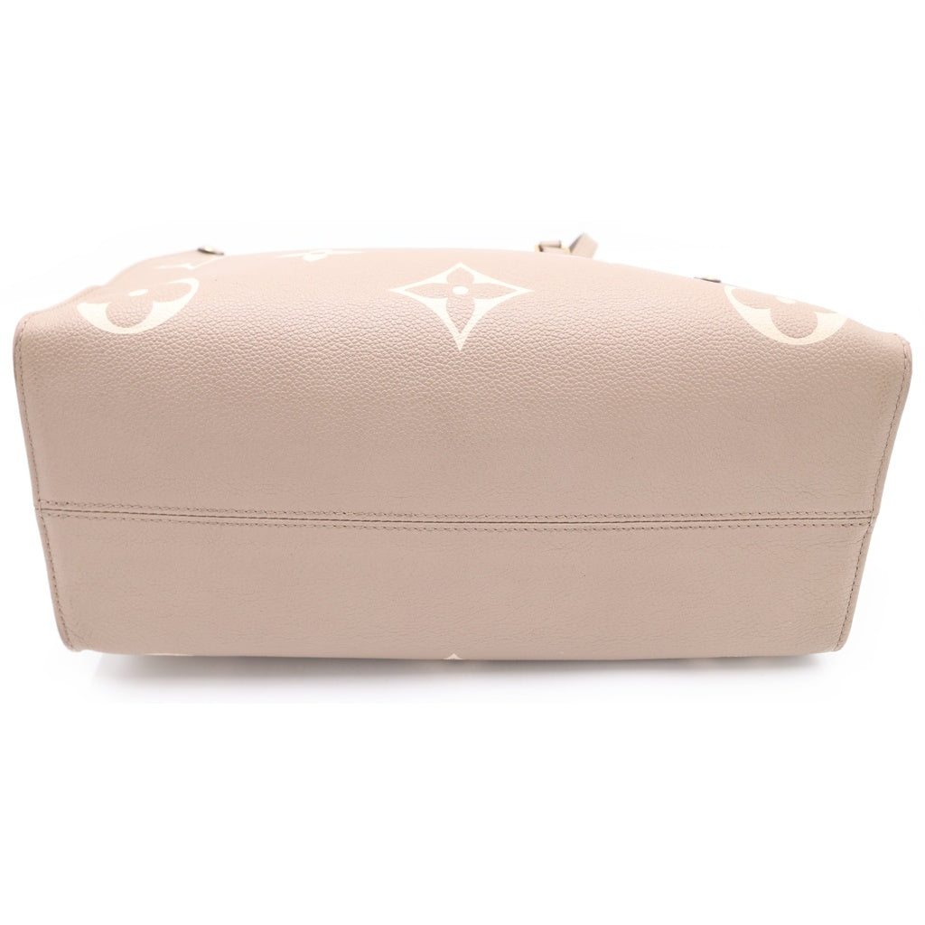 LOUIS VUITTON(ルイヴィトン) アンプラント オンザゴーMM ハンドバッグ ベージュ レザー M45494 ゴールド金具 レディース