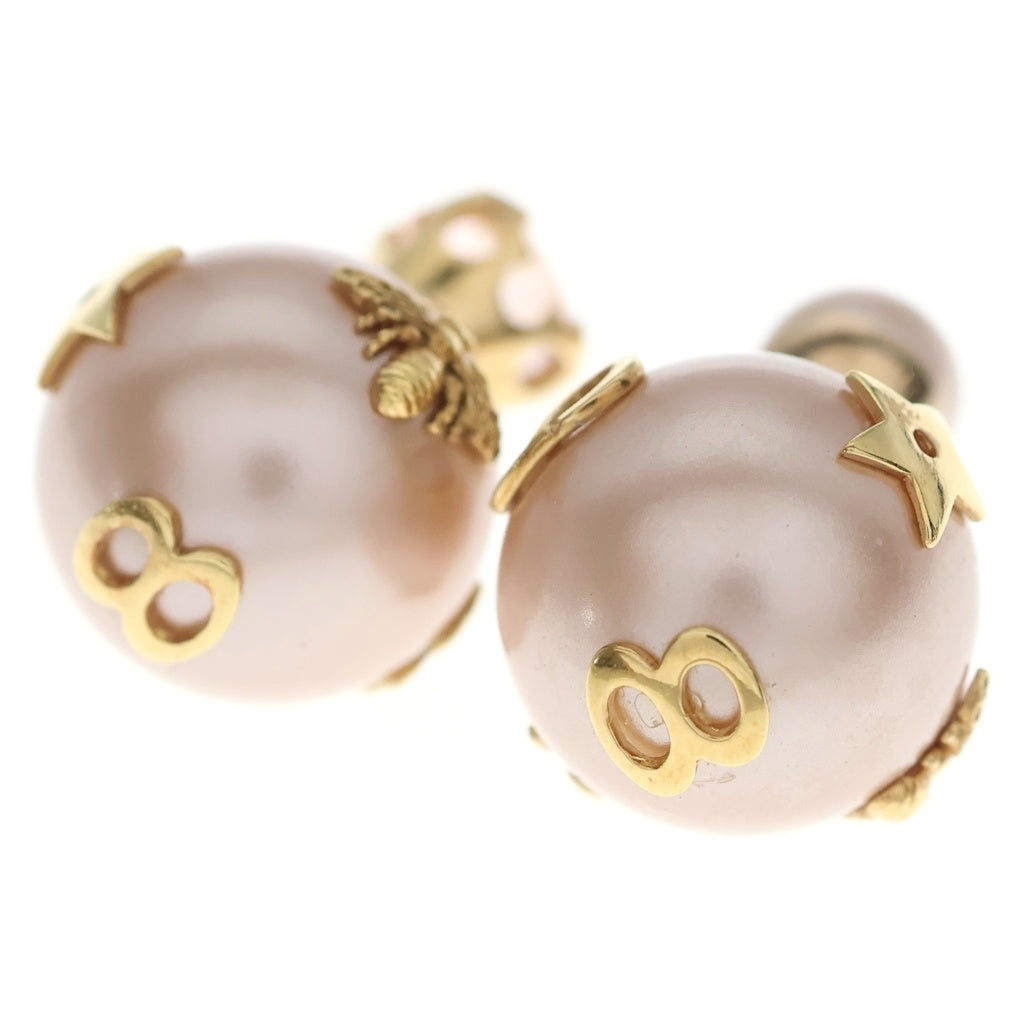 Christian Dior(クリスチャンディオール) トライバルピアス パール ピンク×ゴールド レディース