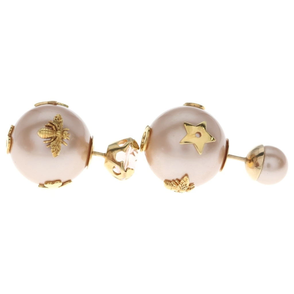 Christian Dior(クリスチャンディオール) トライバルピアス パール ピンク×ゴールド レディース