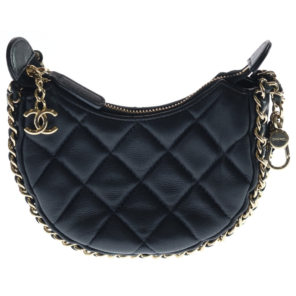 CHANEL(シャネル) マトラッセ ホーボーバック チェーンショルダー ミニ ゴールド金具 ラムスキン ブラック AS3917 レディース