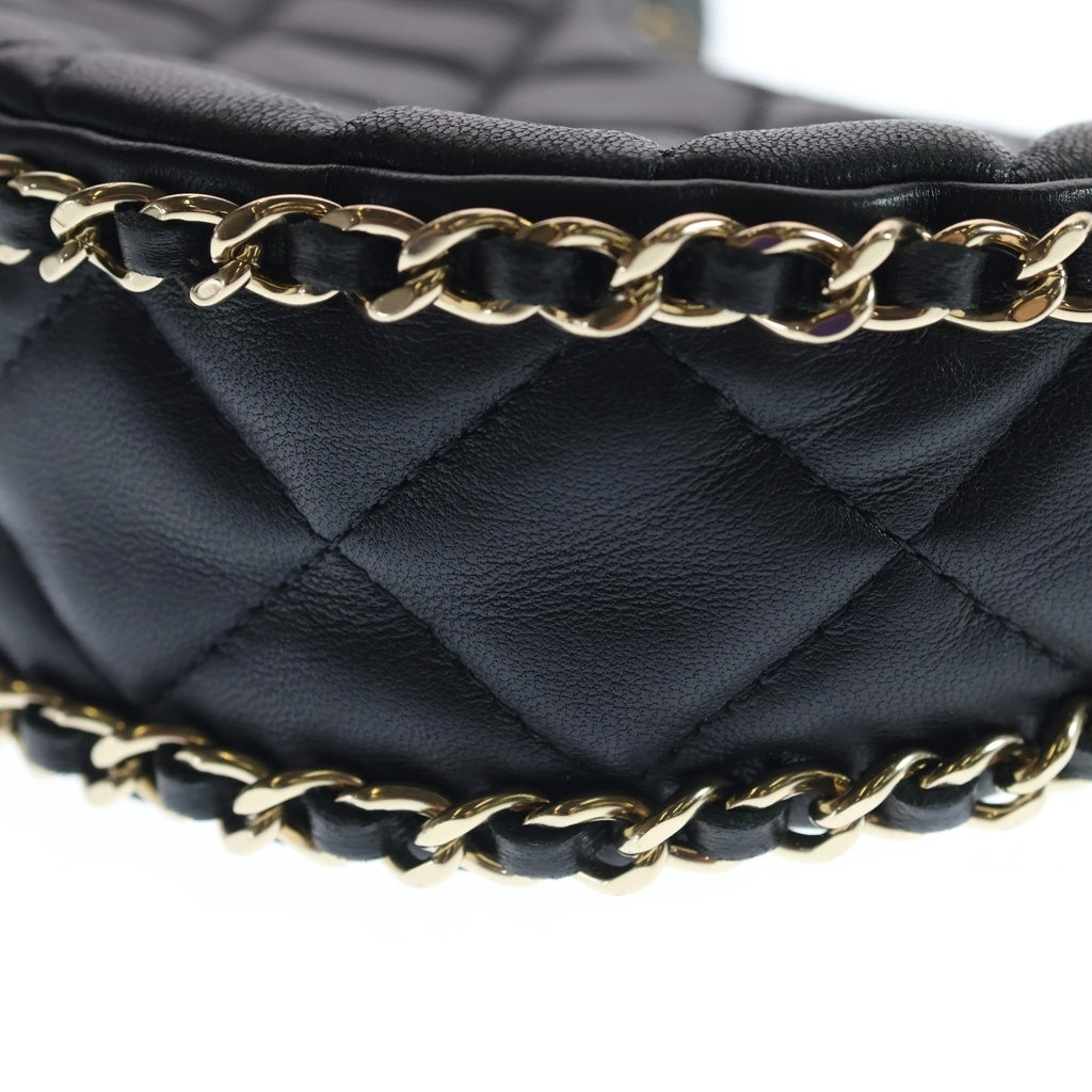 CHANEL(シャネル) マトラッセ ホーボーバック チェーンショルダー ミニ ゴールド金具 ラムスキン ブラック AS3917 レディース