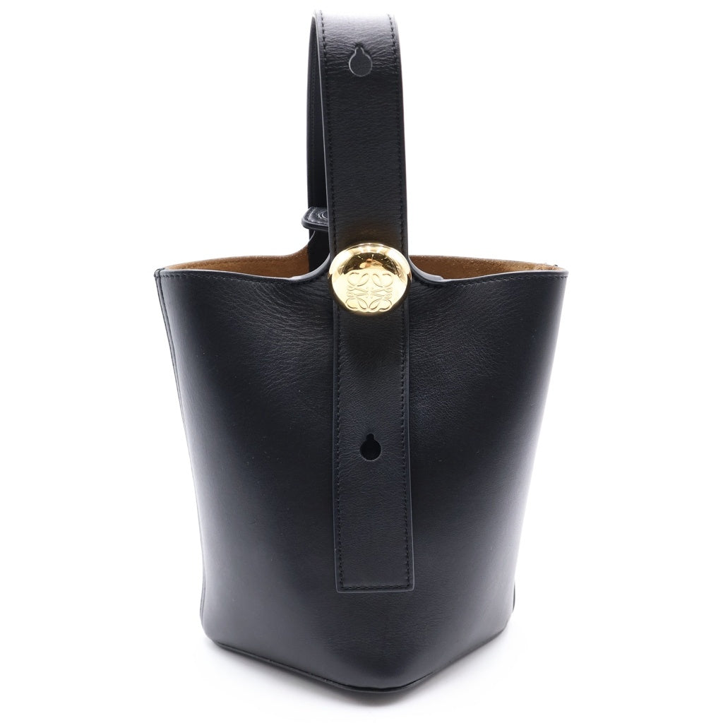 LOEWE(ロエベ) ペブル バケットバッグミニ レザー ゴールド金具 2WAY ハンドバッグ ショルダーバッグ ブラック AANBBBMX01 レディース