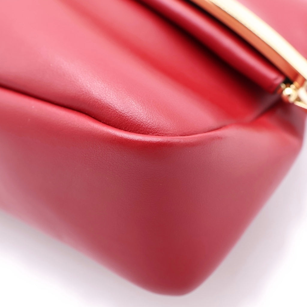 TOD'S(トッズ) レザー ゴールド金具 二つ折り ショルダーバッグ ポシェット レッド レディース