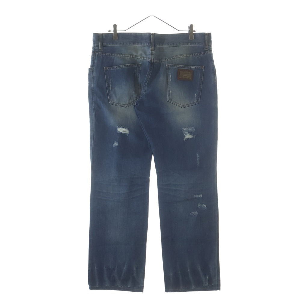 DOLCE & GABBANA(ドルチェアンドガッバーナ) ダメージデニムパンツ タグ14 インディゴブルー #52