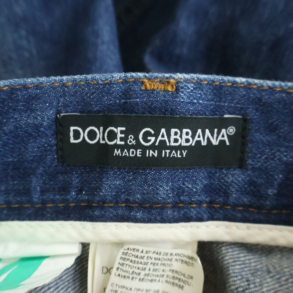 DOLCE & GABBANA(ドルチェアンドガッバーナ) クラッシュ ダメージ デニムパンツ タグ14 インディゴブルー #52
