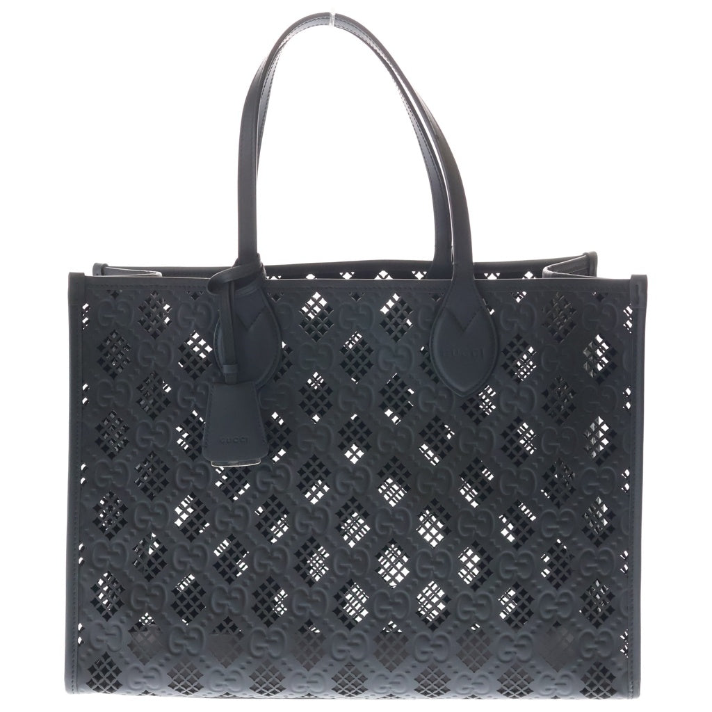 GUCCI(グッチ) カットアウトモチーフ ミディアム レザー トートバッグ ショルダーバッグ ハンドバッグ ブラック 772229 レディース