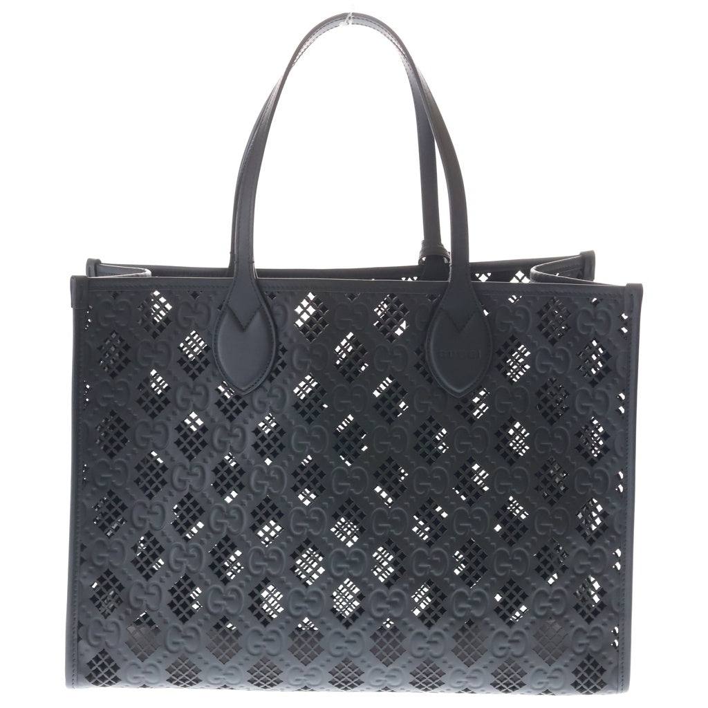 GUCCI(グッチ) カットアウトモチーフ ミディアム レザー トートバッグ ショルダーバッグ ハンドバッグ ブラック 772229 レディース