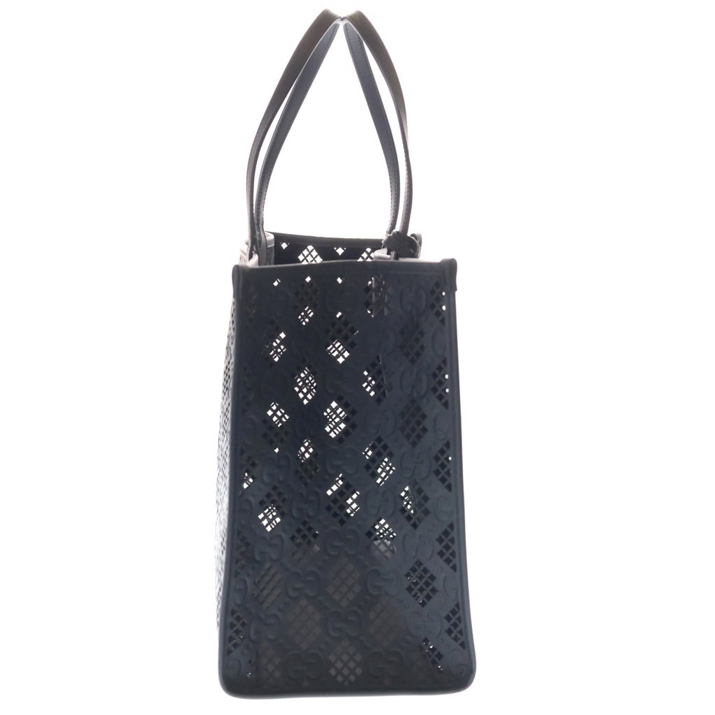 GUCCI(グッチ) カットアウトモチーフ ミディアム レザー トートバッグ ショルダーバッグ ハンドバッグ ブラック 772229 レディース