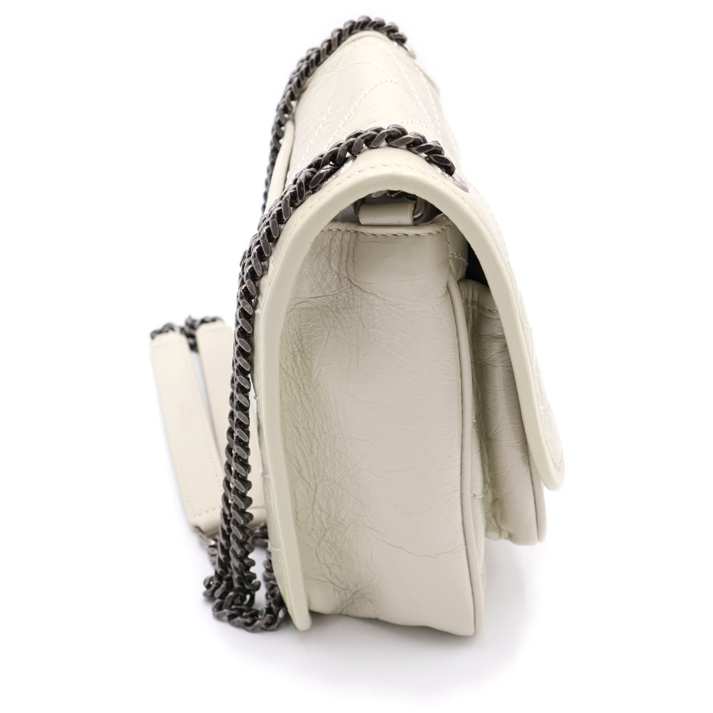 SAINT LAURENT PARIS(サンローランパリ) ニキ ベイビー 2WAYハンドバッグ ショルダーバッグ アイボリー レザー シルバー金具 レディース
