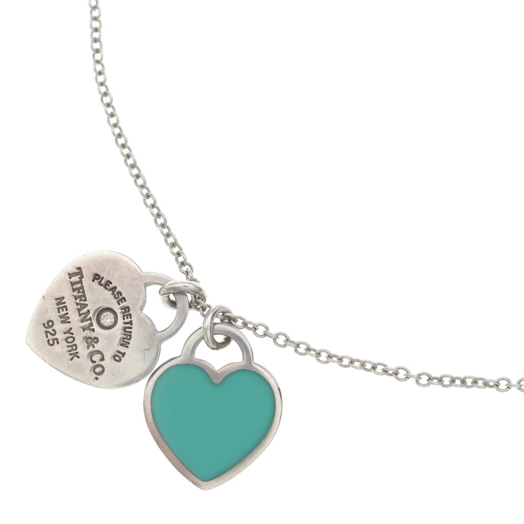 TIFFANY & Co.(ティファニー) リターン トゥ ティファニー ダブル ハート ネックレス SV925 シルバー ブルー レディース