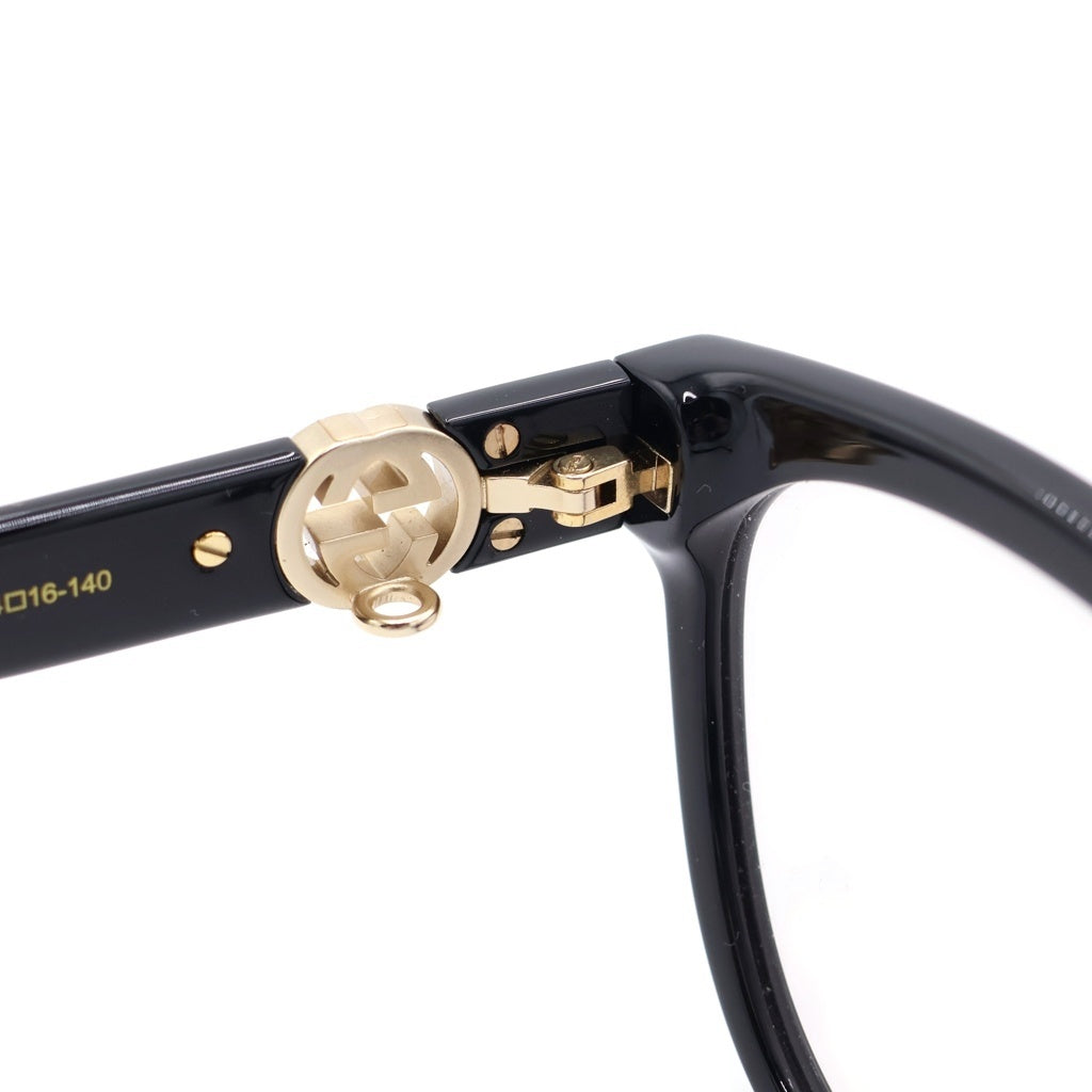 GUCCI(グッチ) Cat Eye Glasses インターロッキングG キャットアイフレーム メガネ 眼鏡 チェーンストラップ ブラック GG1024O レディース