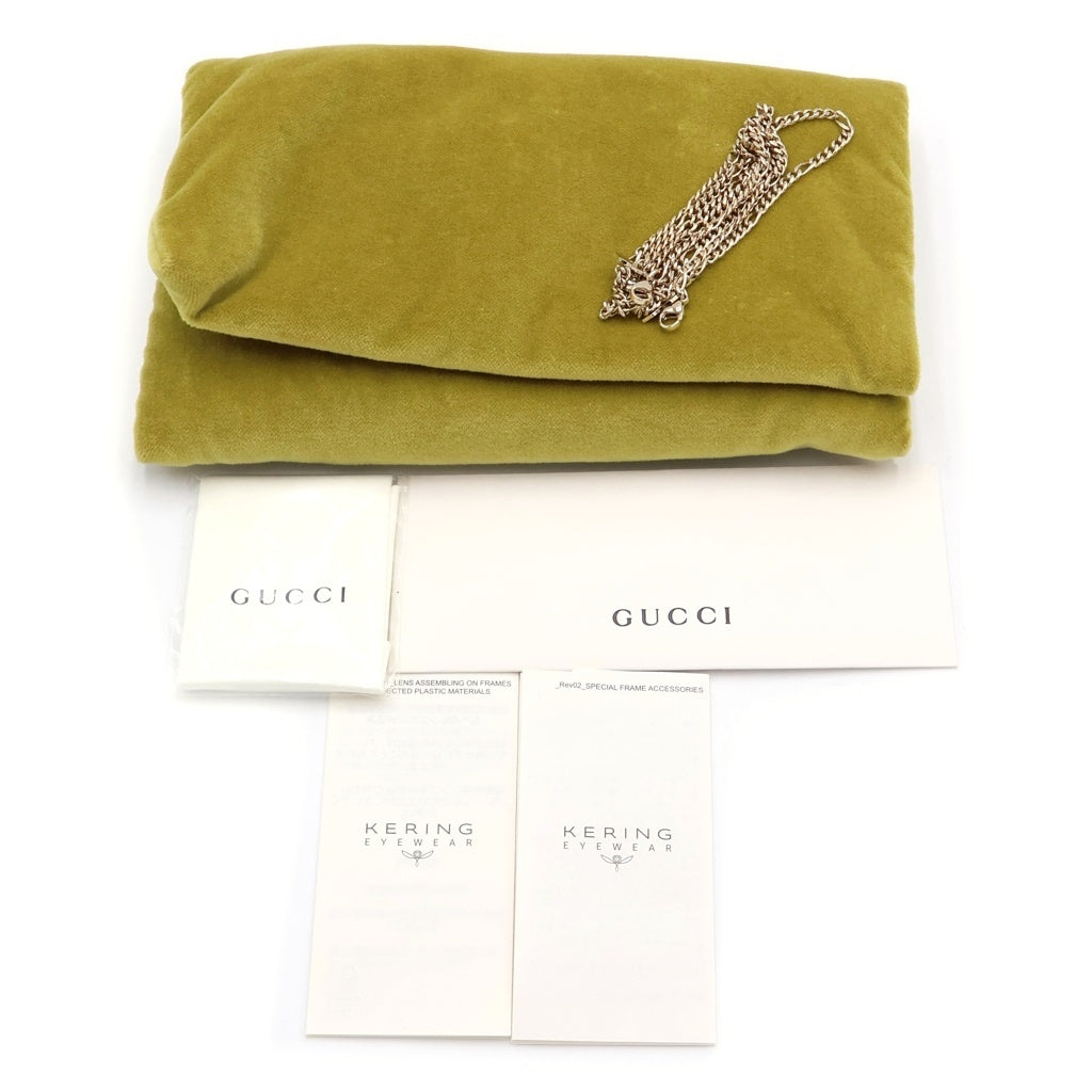 GUCCI(グッチ) Cat Eye Glasses インターロッキングG キャットアイフレーム メガネ 眼鏡 チェーンストラップ ブラック GG1024O レディース