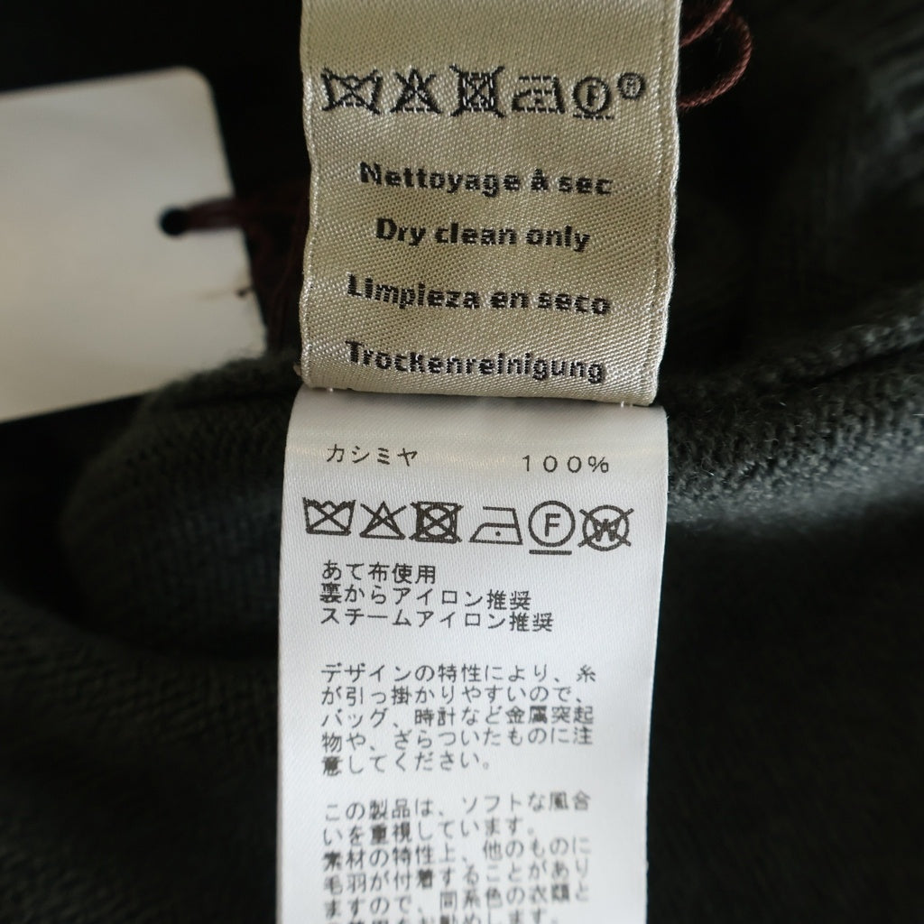 HERMES(エルメス) カシミヤ ジップアップ ニット セーター #XL カーキ/ブルー/ブラウン グリーン系