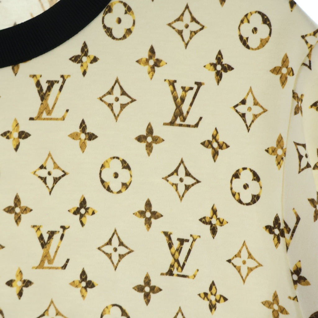 LOUIS VUITTON(ルイヴィトン) パイソン モノグラム 半袖Tシャツ カットソー #XS アイボリー マルチカラー 1ABEE6
