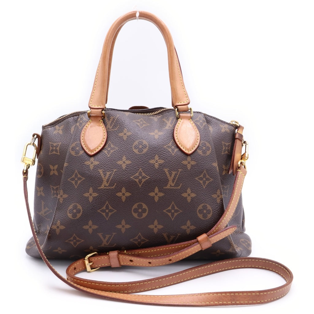LOUIS VUITTON(ルイヴィトン) モノグラム リボリーMM 2WAYハンドバッグ ショルダーバッグ ブラウン レザー×PVC M44546 ゴールド金具 レディース