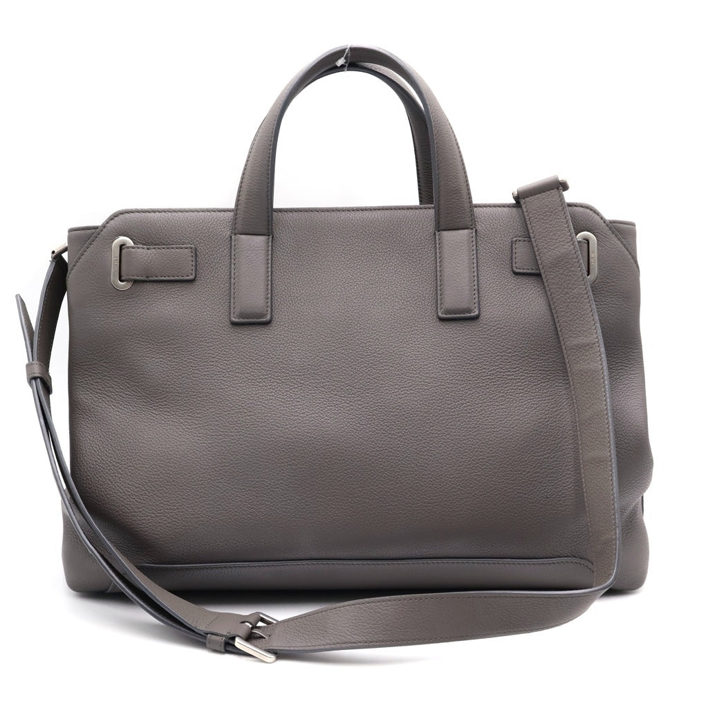 DIOR(ディオール) Normandie ノルマンディー ミディアム レザー シルバー金具 2WAY トートバッグ ハンドバッグ ショルダーバッグ グレー レディース