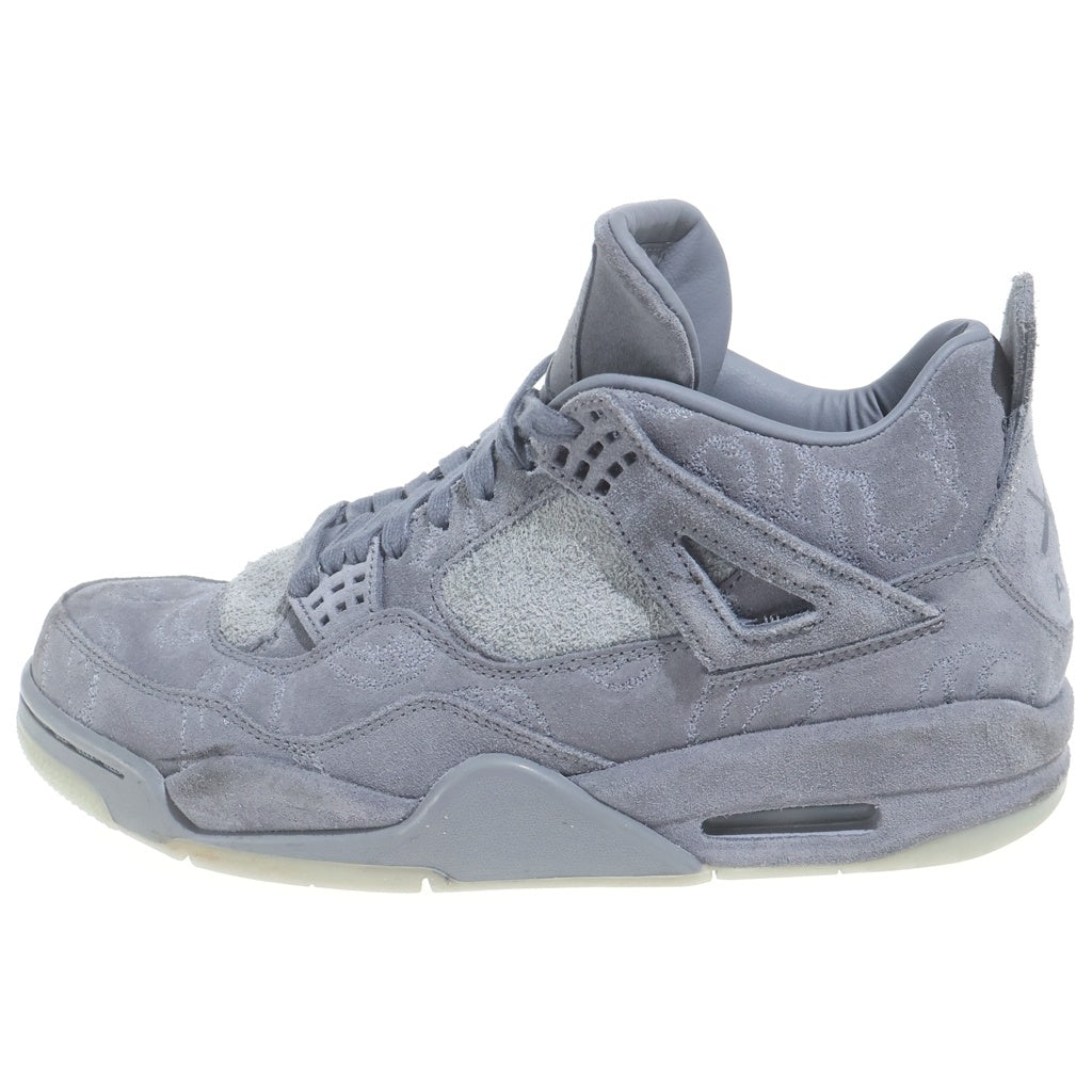 NIKE(ナイキ) KAWS × Nike Air Jordan 4 Retro カウズ ハイカットスエードスニーカー グレー #27.5