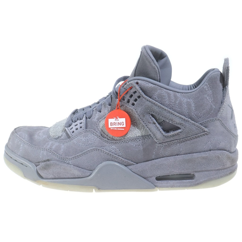 NIKE(ナイキ) KAWS × Nike Air Jordan 4 Retro カウズ ハイカットスエードスニーカー グレー #27.5