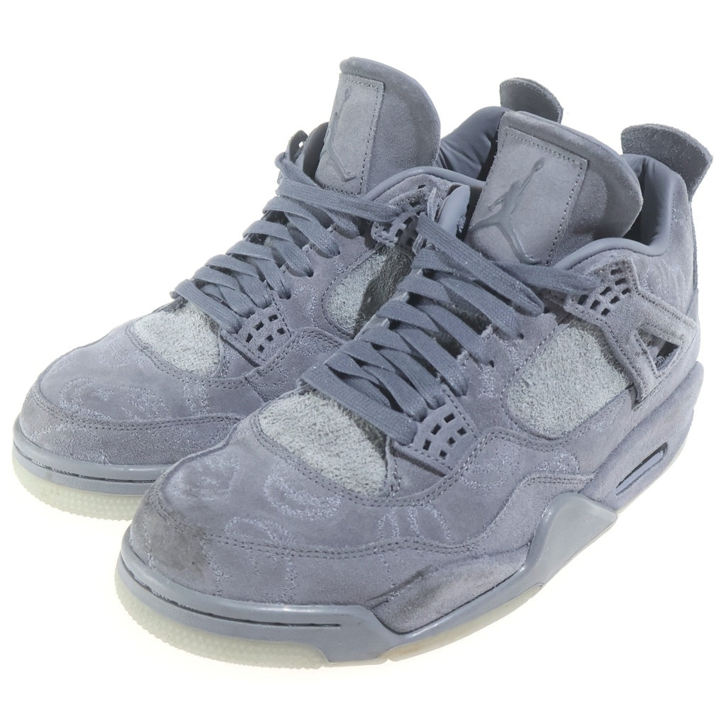 NIKE(ナイキ) KAWS × Nike Air Jordan 4 Retro カウズ ハイカットスエードスニーカー グレー #27.5