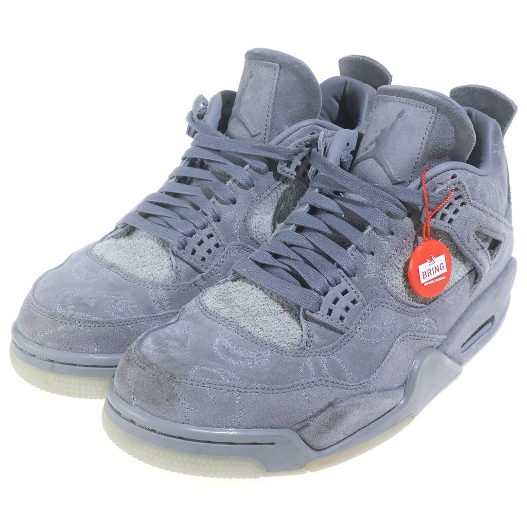 NIKE(ナイキ) KAWS × Nike Air Jordan 4 Retro カウズ ハイカットスエードスニーカー グレー #27.5