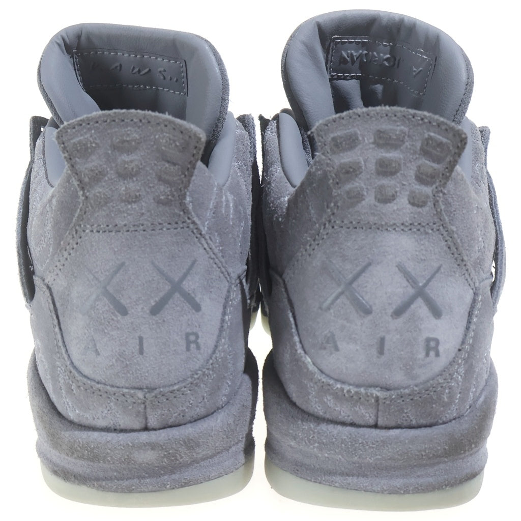 NIKE(ナイキ) KAWS × Nike Air Jordan 4 Retro カウズ ハイカットスエードスニーカー グレー #27.5