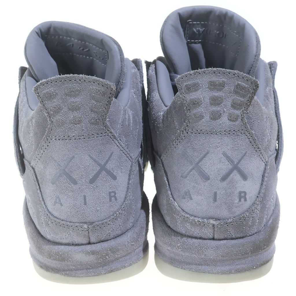 NIKE(ナイキ) KAWS × Nike Air Jordan 4 Retro カウズ ハイカットスエードスニーカー グレー #27.5