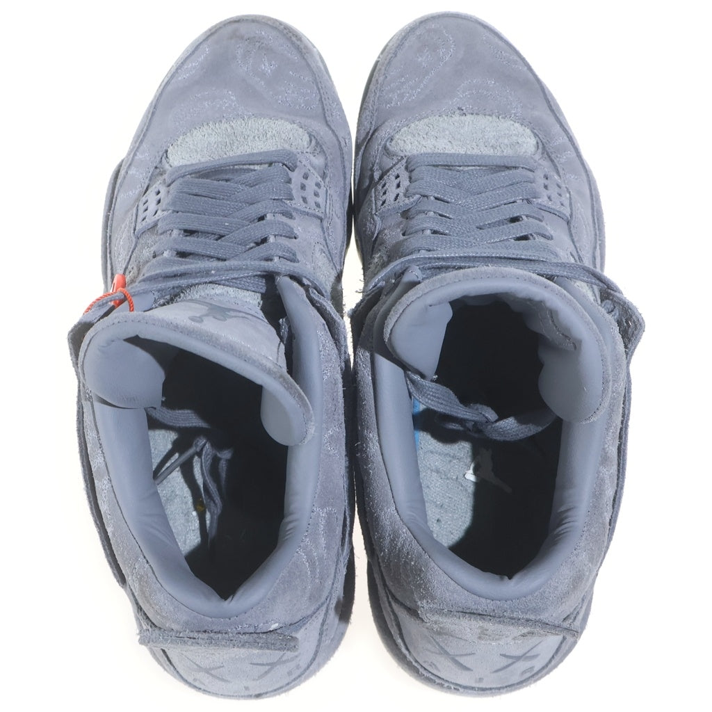 NIKE(ナイキ) KAWS × Nike Air Jordan 4 Retro カウズ ハイカットスエードスニーカー グレー #27.5