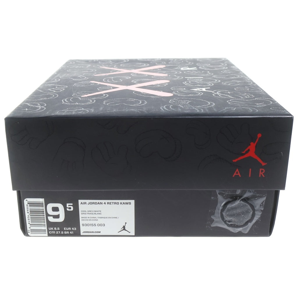 NIKE(ナイキ) KAWS × Nike Air Jordan 4 Retro カウズ ハイカットスエードスニーカー グレー #27.5