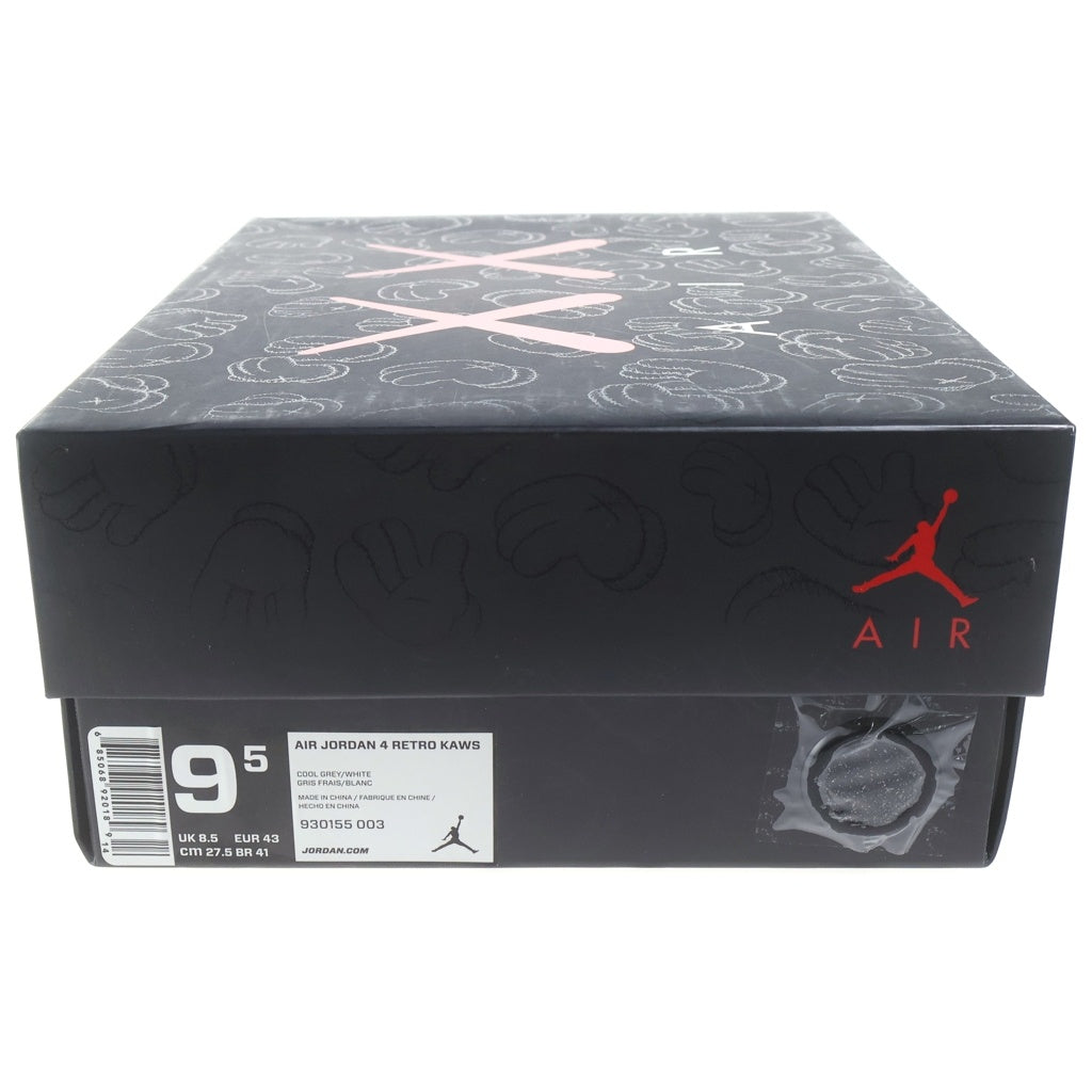 NIKE(ナイキ) KAWS × Nike Air Jordan 4 Retro カウズ ハイカットスエードスニーカー グレー #27.5