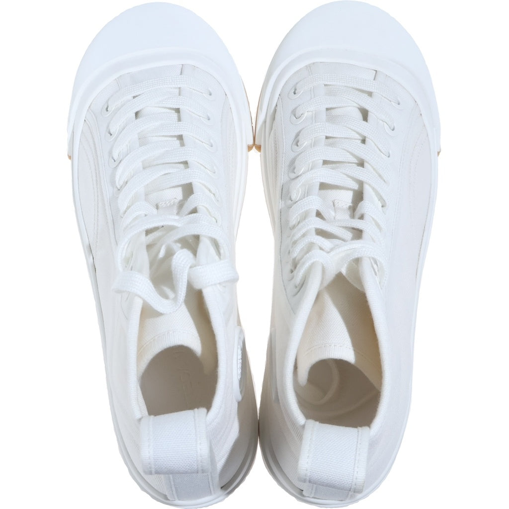 BOTTEGA VENETA(ボッテガヴェネタ) VULCAN SNEAKER バルカン ハイカットスニーカー キャンバス ロゴラバーパッチ ホワイト 755130