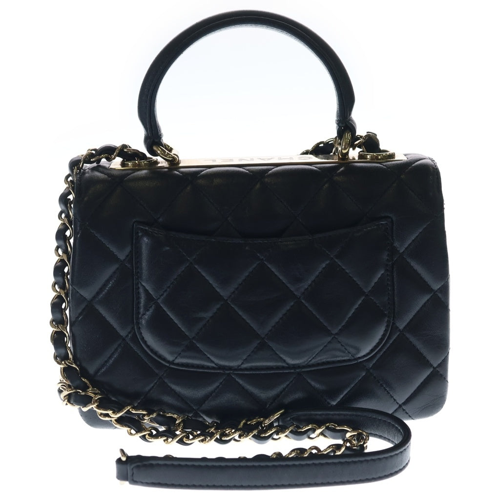 CHANEL(シャネル) トレンディCC 2WAYハンドバッグ ショルダーバッグ ブラック ラムスキン ゴールド金具 レディース