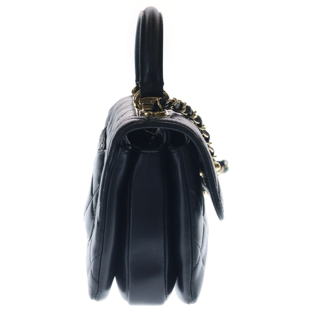CHANEL(シャネル) トレンディCC 2WAYハンドバッグ ショルダーバッグ ブラック ラムスキン ゴールド金具 レディース