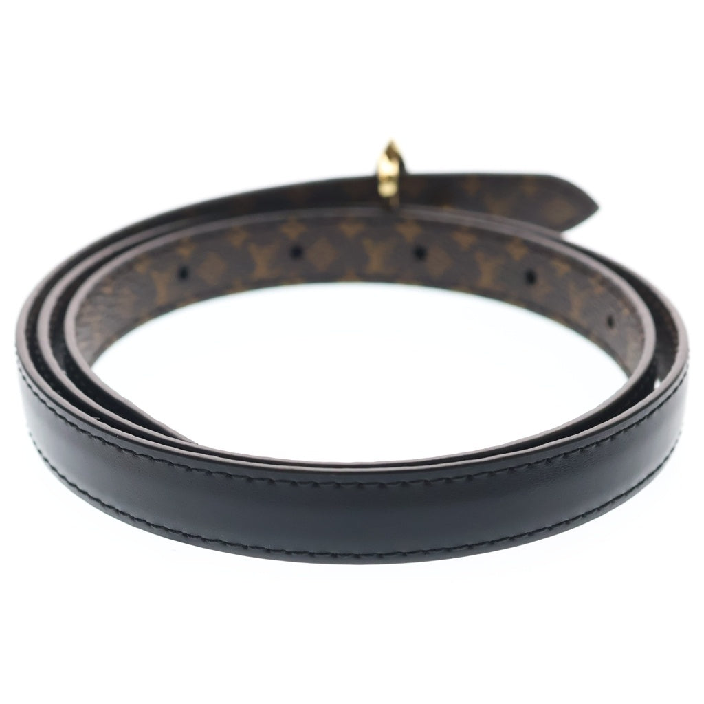 LOUIS VUITTON(ルイヴィトン) ベルト LV ミニ フラワーグラム 15MM リバーシブル モノグラム レザー フラワーバックル ゴールド金具 ブラック M8796W レディース
