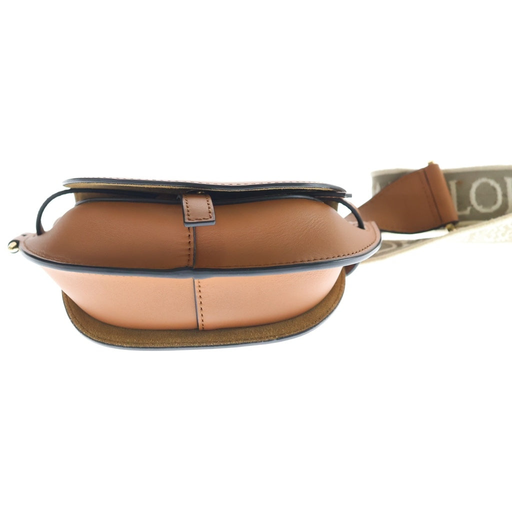 LOEWE(ロエベ) ゲートデュアル バッグ ミニ ショルダーバッグ ブラウン レザー ゴールド金具 レディース