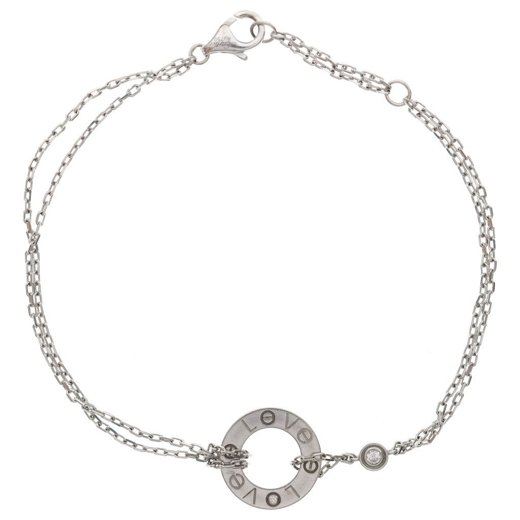 Cartier(カルティエ) ラブサークル 2Pダイヤ ブレスレット ホワイトゴールド 750WG レディース