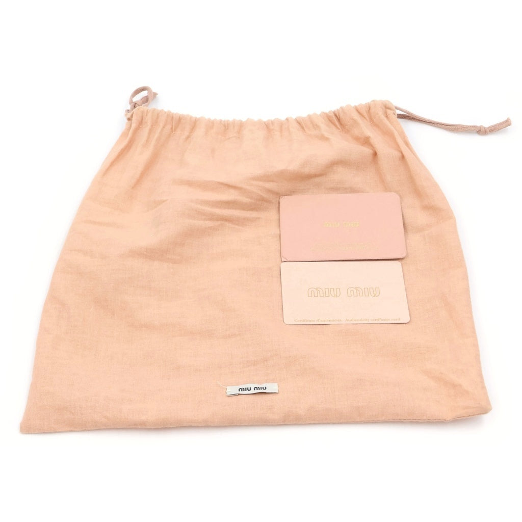 miumiu(ミュウミュウ) スタッズ キルティング レザー チェーン ショルダーバッグ ゴールド金具 ピンク 5BD041 レディース