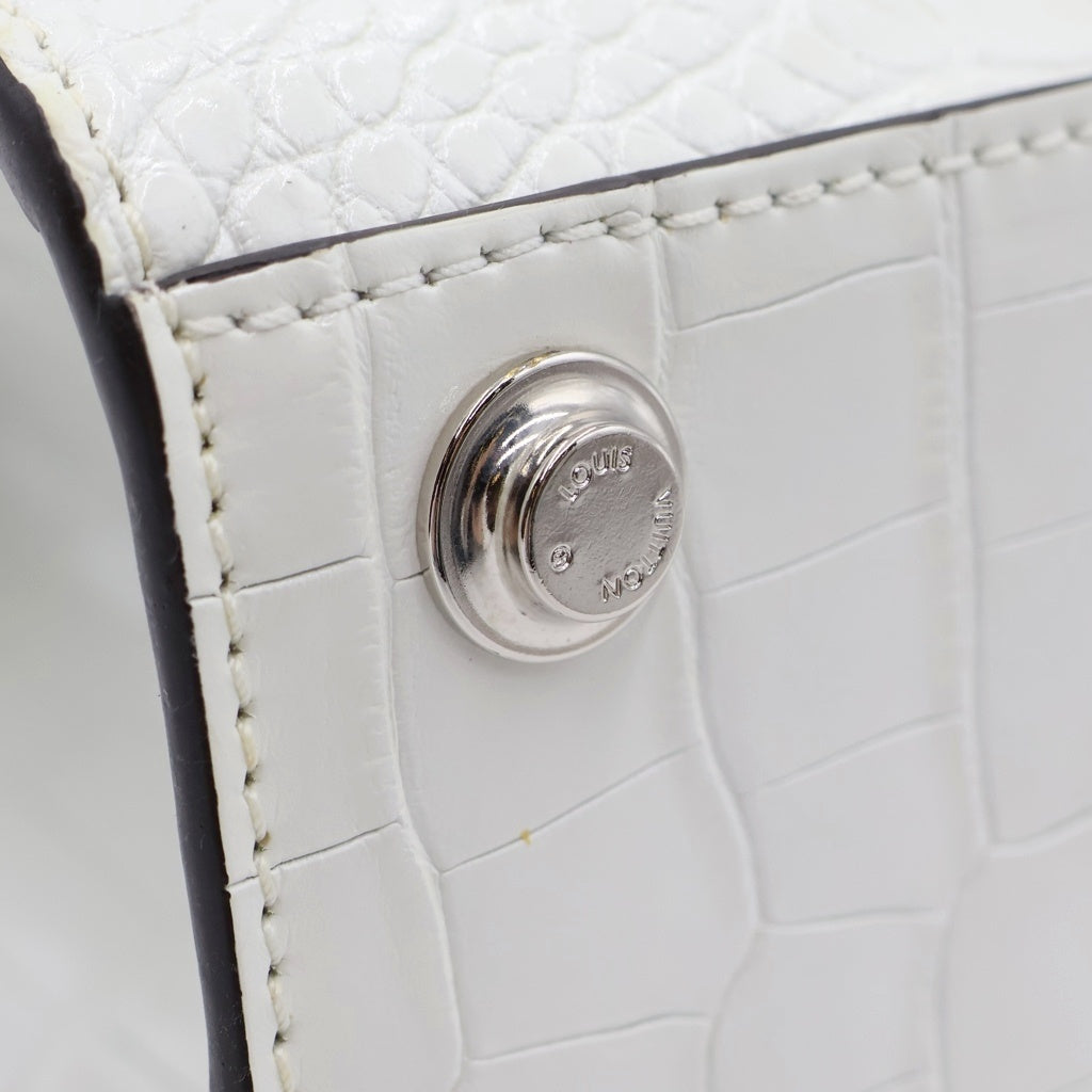 LOUIS VUITTON(ルイヴィトン) エキゾチック レザー シティ スティーマー MINI 2WAYハンドバッグ ショルダーバッグ ホワイト クロコレザー N84247 シルバー金具 レディース