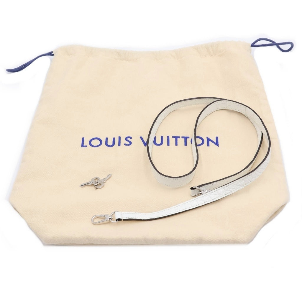 LOUIS VUITTON(ルイヴィトン) エキゾチック レザー シティ スティーマー MINI 2WAYハンドバッグ ショルダーバッグ ホワイト クロコレザー N84247 シルバー金具 レディース