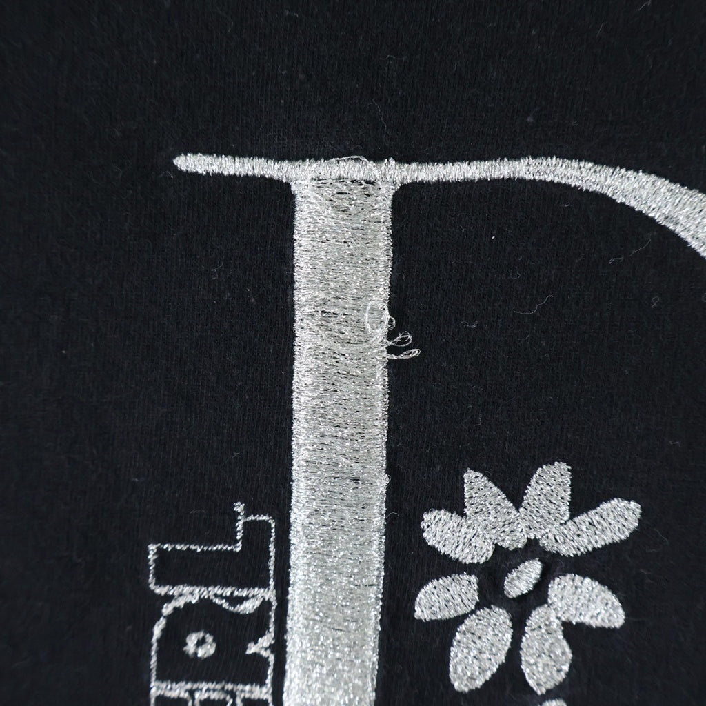 DIOR(ディオール) ×ERL イーアールエル ラメ ロゴ刺繍 クルーネック 半袖Tシャツ カットソー ブラック 313J647A0817
