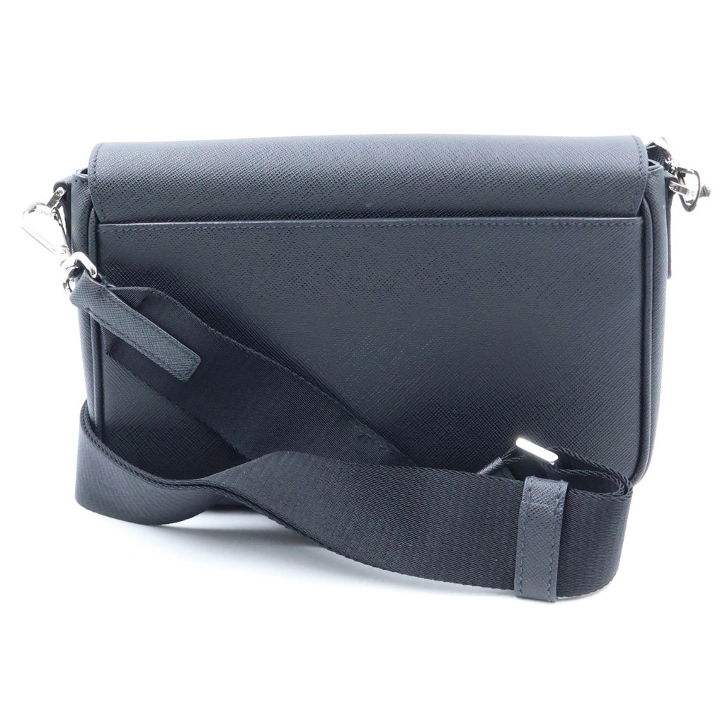 PRADA(プラダ) ロゴ ショルダーバック サフィアーノ レザー ブラック 2VD059