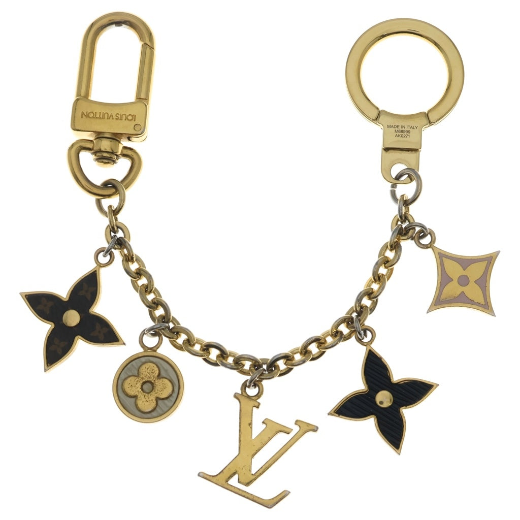 LOUIS VUITTON(ルイヴィトン) ビジュー サック シェンヌ・スプリングストリート バッグチャーム キーリング ゴールド×ブラック×ピンク メタル M68999 レディース